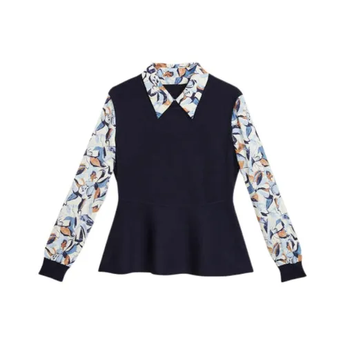 Yiner Темно-синие Женские Рубашки