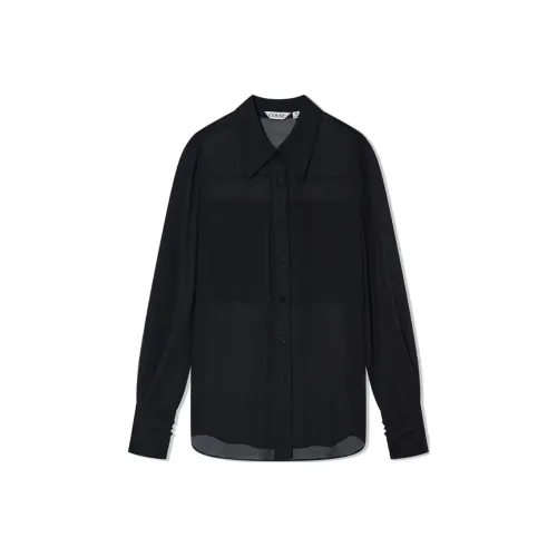 COVERINS Шифон Рубашка Женская Черная