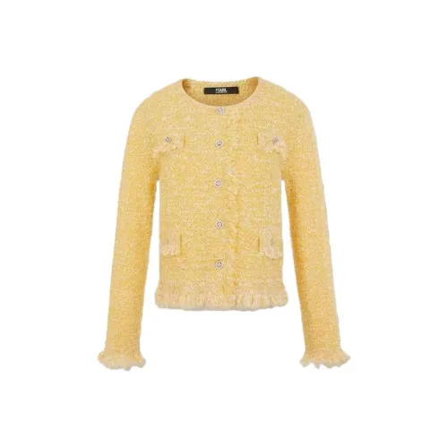 KARL LAGERFELD Трикотажная ткань Кардиган Женские Желтый
