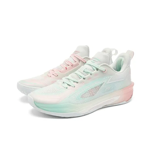 QIAODAN FE3,0 Несовпадающие Амортизация Сцепление Анти-Твист Дышащий Низ Отказывающийся Низкий Топ Баскетбольные Кроссовки Мужской Розовый Зеленый