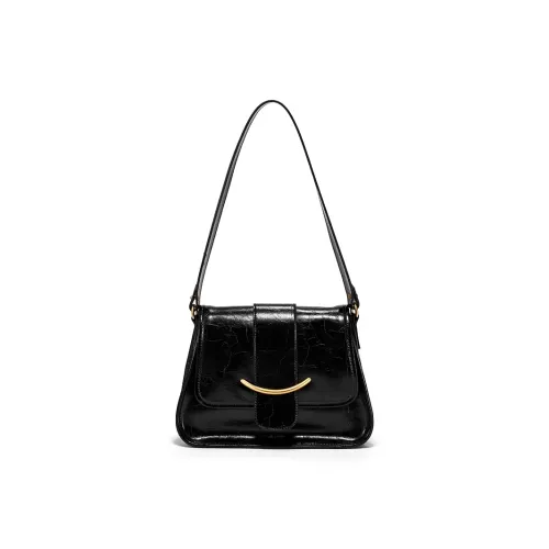 Simedin Сумка через плечо из коровьей кожи Маленькая Женская Глубокий черный Экрю