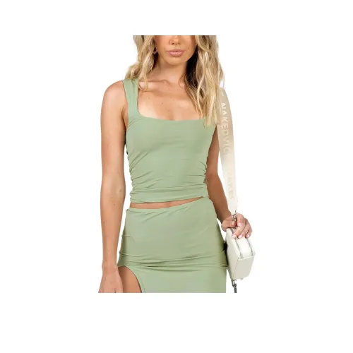 PRINCESS POLLY ZOE Топ Топ на бретелях Женский Зеленый Зеленый