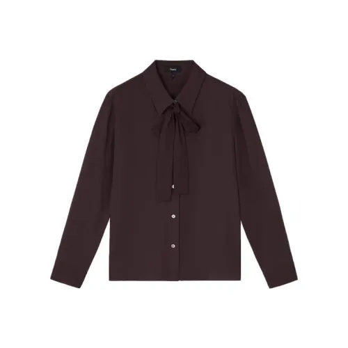 THEORY Рубашка Женская Темно-умбровая