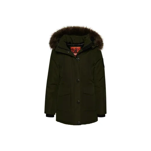 SUPERDRY Куртки и пальто женские оливково-зеленого цвета