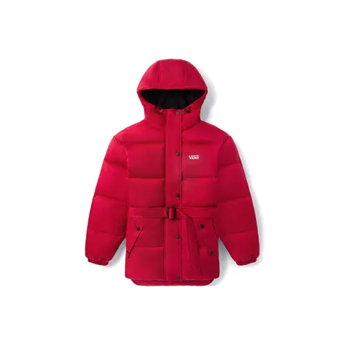 Vans Letter С капюшоном Пуховик Женские Red
