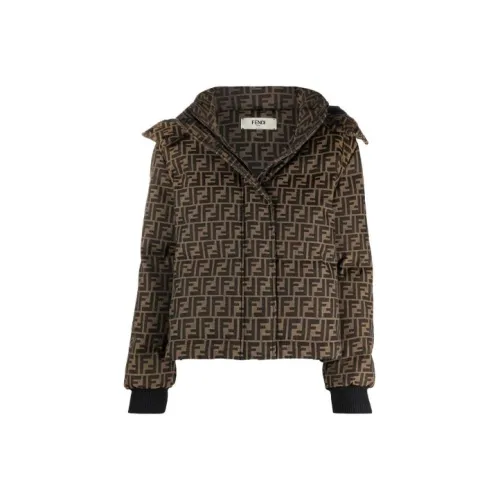 FENDI Пуховик Женский Коричневый