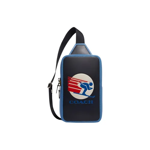 COACH Sullivan Телячья кожа Одно плечо Сумка через плечо Sling Сумка Маленькая Женская Полночный синий