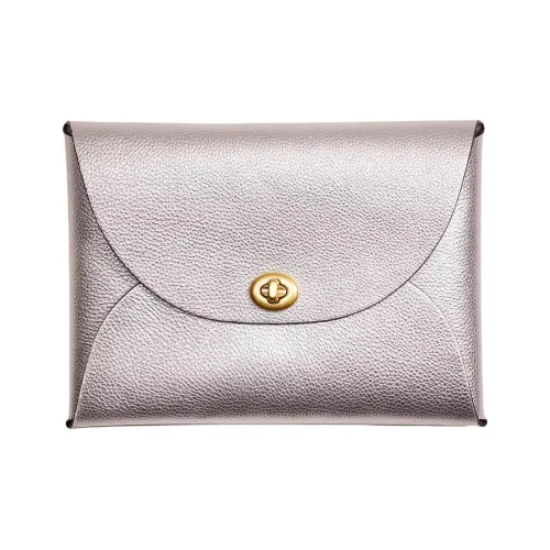 COACH Pouch кожа клатч экстра-большой женский серебряный металл