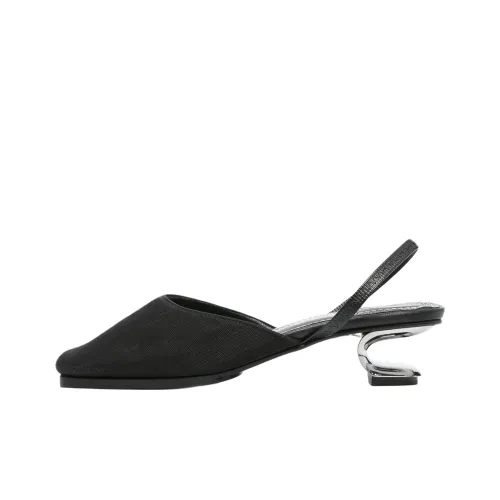 Nicole Saldaña Syd мюли с нестандартным каблуком высокие каблуки 4 см женские черные