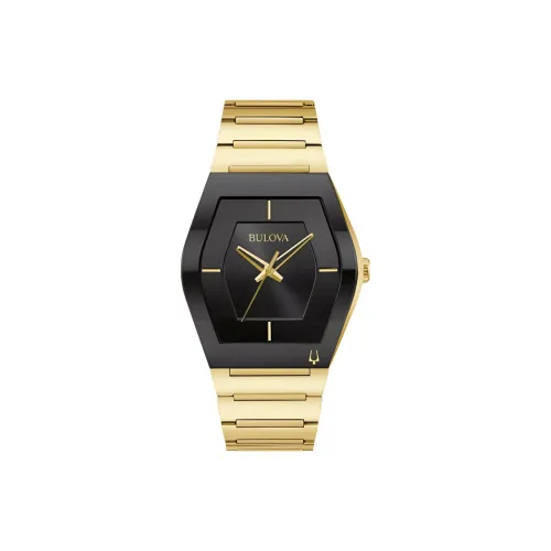 BULOVA Мужские часы Кварцевый механизм Ремешок из нержавеющей стали 42 мм Черный циферблат