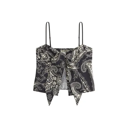 KITH Женские 2024 Summer Collection SS24 Luna Пейсли Галстук Передняя часть Cam Топ на бретелях Женский Черный