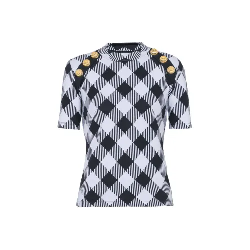 BALMAIN FW24 T Рубашка Женская Черно-Белая