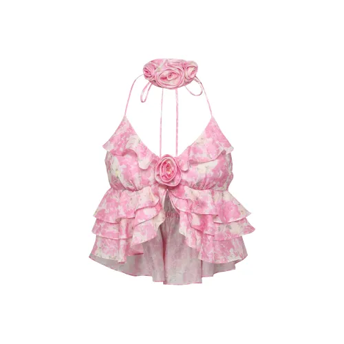 MASION WESTER Топ на бретелях Женский Розовый