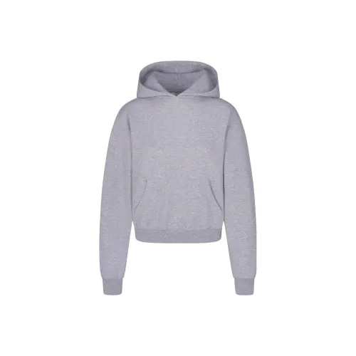 SKIMS Cotton Fleece CLASSIC Hoodie Sweatshirt Women's Heather GREY Heather Gray SKIMS Хлопок Флис Классический Худи Свитшот Женский Heather Серый Серый Heather