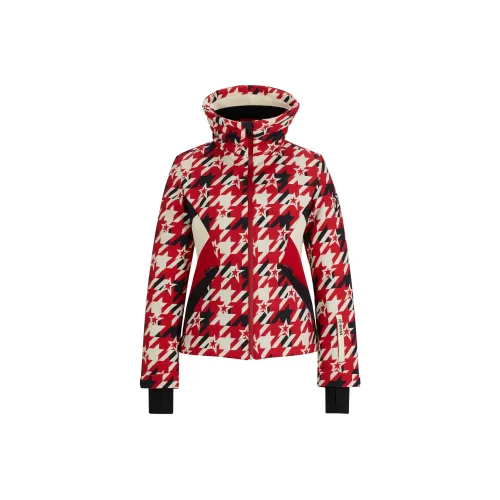 Hugo Boss x Perfect Moment Коллаборация SKI Куртка с Гусиной лапкой MOTIF Куртки Пальто Женские Красный