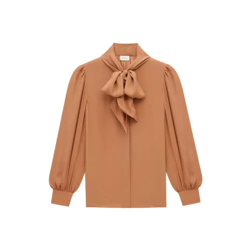 SAINT LAURENT Рубашка Женская Бежевая
