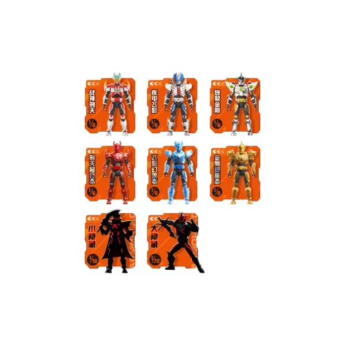AULDEY Armor Hero Armored Second Edition Xingtian Squad Action Figure Слепые коробки Один Mystery Коробка Целая коробка 6 шт