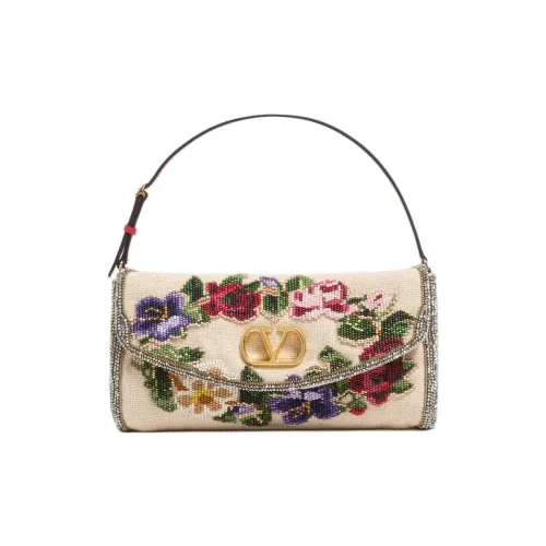 Valentino Garavani Linen Bag Small Women's Beige Multicolor Валентино Гаравани Линен Сумка Маленькая Женская Бежевая и Многоцветная
