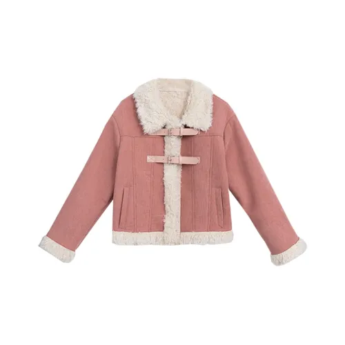 EGGKA Куртки Пальто Женские Розовый