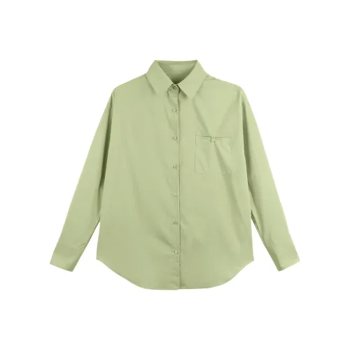 MIGU Зеленые Женские Рубашки