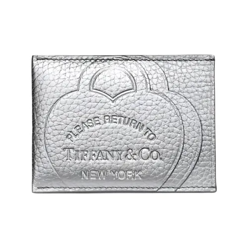 TIFFANY CO. Return To Tiffany Collection Taurillon Кожа Держатель для карт Женская Серебряный