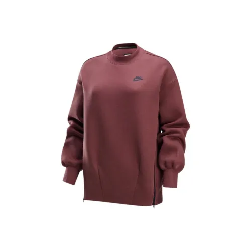 Nike Sportswear Tech Fleece Свитшот Женские Красный Коричневый Черный