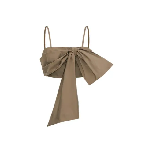 MSGM SS24 Топ на бретелях Женский Армейский зеленый