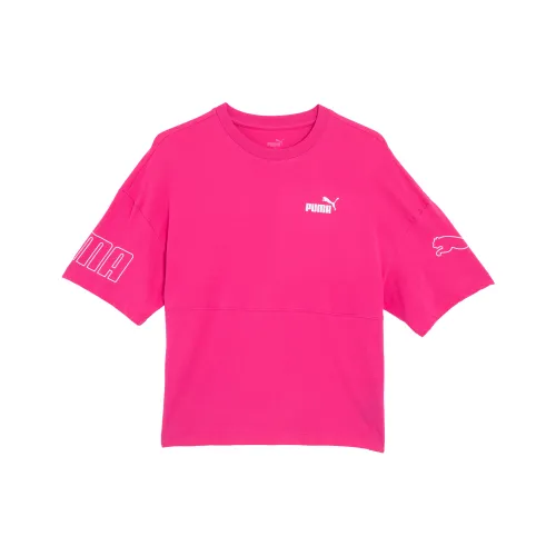 PUMA Женская базовая серия T-рубашка с рукавом-трубкой розово-красный