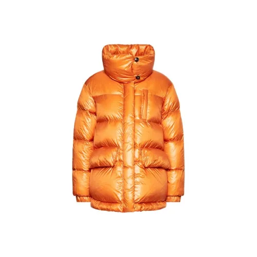 WOOLRICH Однотонный Воротник-стойка Пуховик Женский Оранжевый