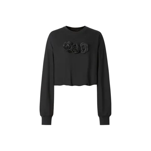 JZ. ANNAKRO Простой черный Женские свитшоты