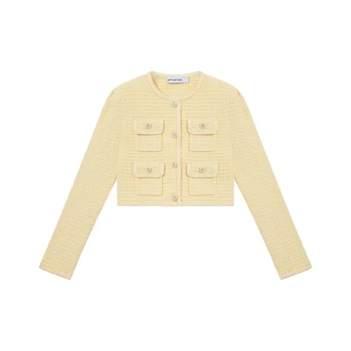 Self Портрет Куртки Пальто Женские Кремово-Желтые