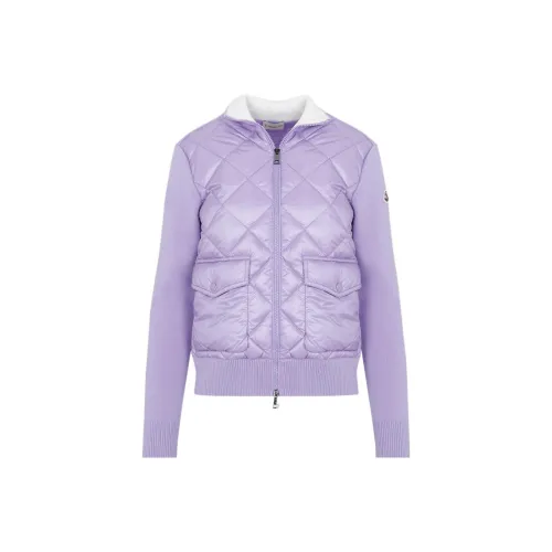 Moncler SS22 Однотонный Ромб Воротник-стойка Пуховик Женский Фиолетовый