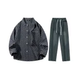 Set (Top 02 Black + Pants Vintage Blue)  
Комплект (Топ 02 Черный + Штаны Винтаж Синий)