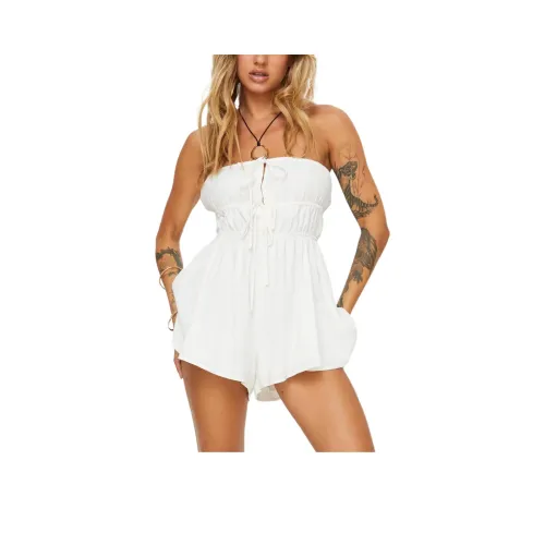 PRINCESS POLLY KASSIDI Без бретелей Комбинезон Женские Крем Крем