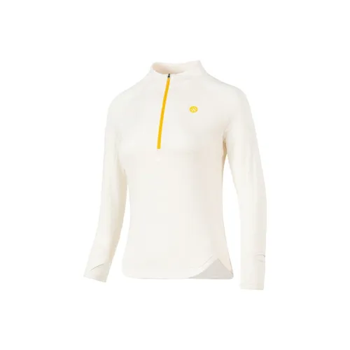 BMAI Бег Т-Рубашка Женская Темно-Коричневый Бежевый Белый