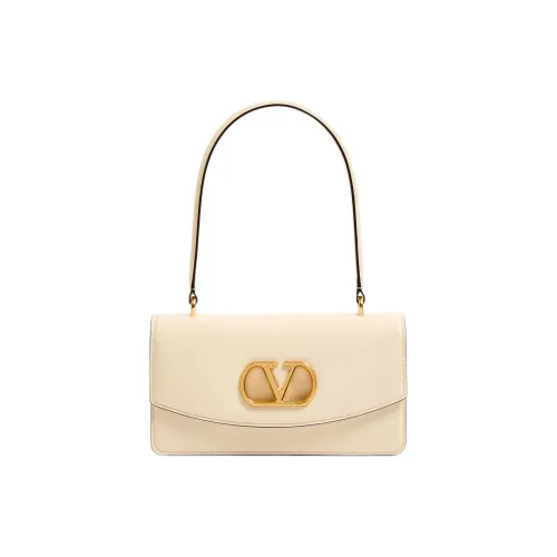 Valentino Garavani Bright Calfskin Shoulder Bag Women's Cream White Валентино Гаравани Яркий Телячья Кожа Плечевая Сумка Женская Кремово-Белая