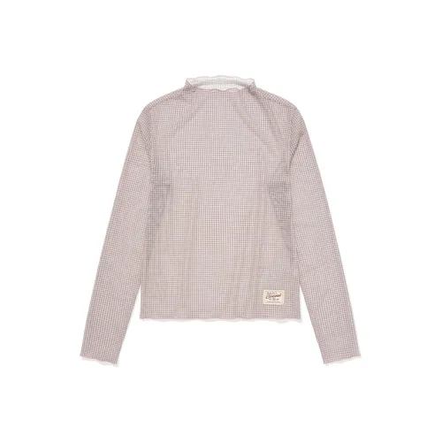 COVERNAT Модная Сетчатая Водолазка Длинный Рукав Т-Рубашка Внутренний Одежда Женская