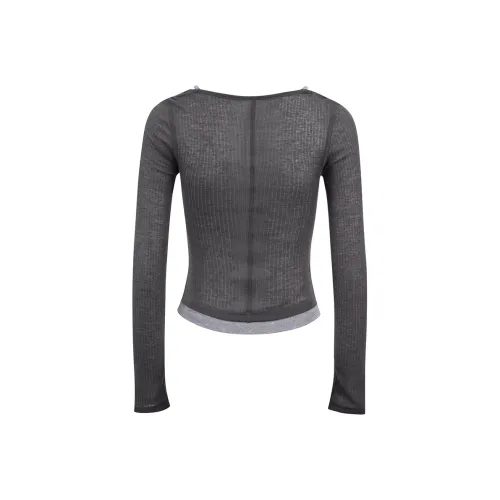 Ariseism Дизайн Fake 2 шт Длинный рукав T-рубашка Женская