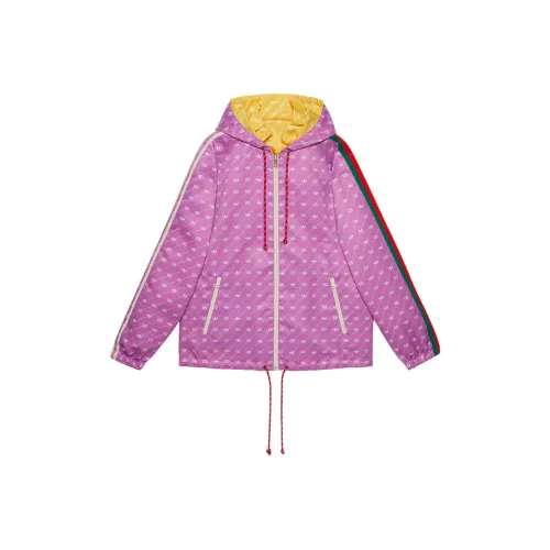 GUCCI Adidas X GUCCI Коллаборация Коллекция FW22 Куртки Пальто С капюшоном Длинный рукав Женские Фиолетовый