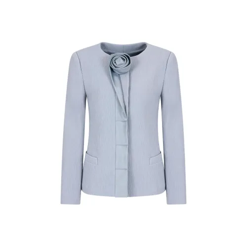 EMPORIO ARMANI FW24 Куртки и пальто Женские Небесно-голубой