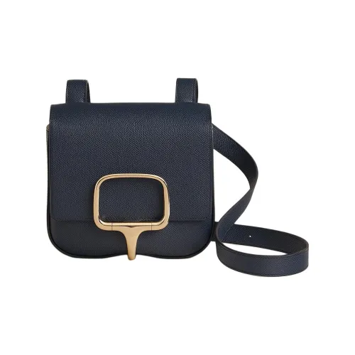 HERMES Della Cavalleria Epsom Телячья кожа Сумка через плечо Мини Женская 76 BLEU Индиго