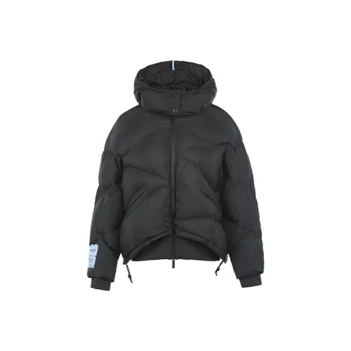 McQ Alexander McQueen Однотонный С капюшоном Свободный крой Пуховик Женский Черный