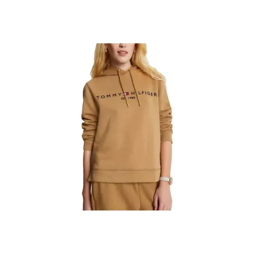 Tommy Hilfiger FW23 Вышитый Tommy Логотип Толстовка HOODIES Толстовка Женская