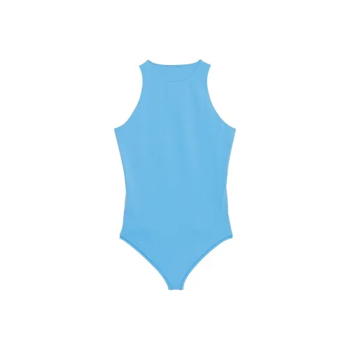 Victoria's Secret Розовый Основа Эластичный Высокий Воротник Комбинезон Castaway Синий Комбинезон Женские Drifting Синий