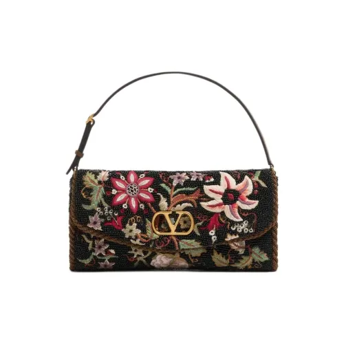 Valentino Garavani Linen Bag Small Women's Black Multicolor