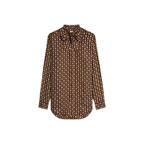 CELINE SS25 Рубашка Женская Темно-Коричневая