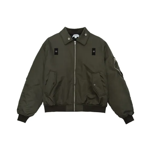 Ahhhing Свободный крой Куртка Унисекс Темно-зеленый