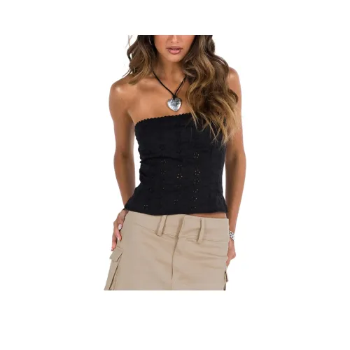 PRINCESS POLLY PARLE ANGLAIS Топ Без бретелей Топ Женский Черный Черный