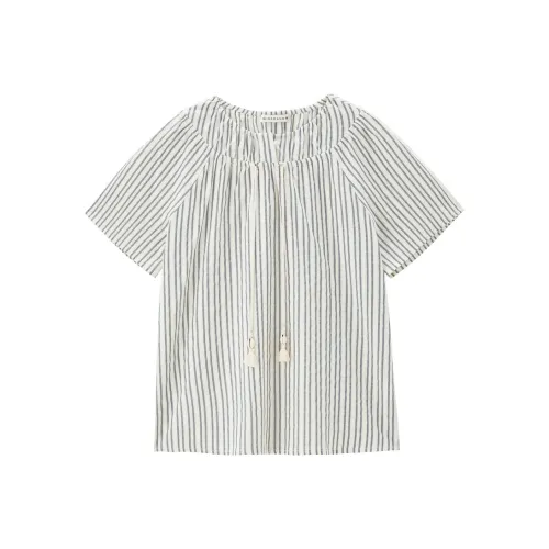 Giordano 01 Ткань, окрашенная в пряжу Жаккард Полосы Женские Рубашки