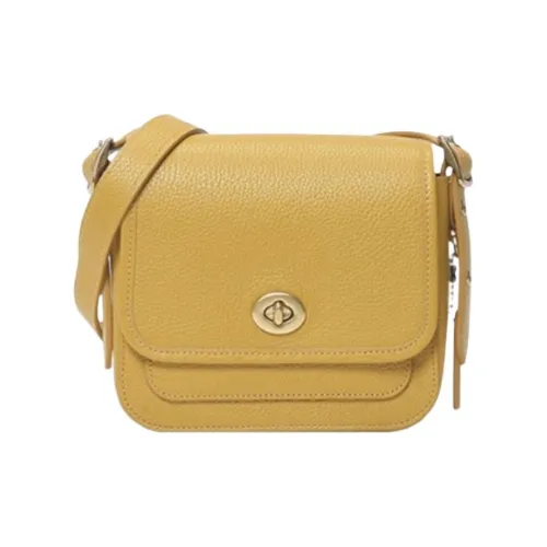 COACH RAMBLER Коровья кожа Сумка через плечо Маленькая Женская Имбирно-желтая